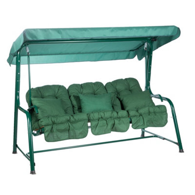 Alfresia Roma Swing SeatGreen FrameClassic Green Cushions from B&Q