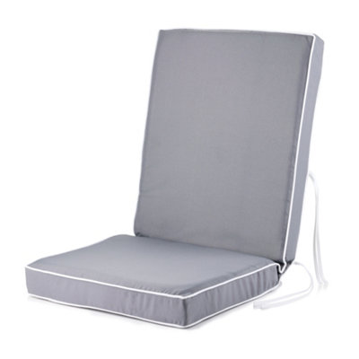 Alfresia Replacement Grey Dining Chair Cushion With Luxury Foam Filling from B&Q