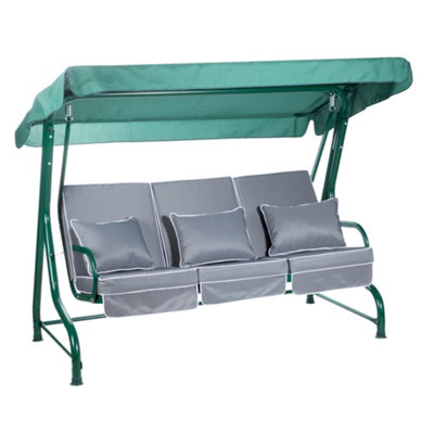 Alfresia Roma Swing Seat With Grey Cushions from B&Q