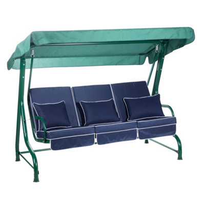 Alfresia Roma Swing Seat With Navy Blue Luxury Cushions from B&Q