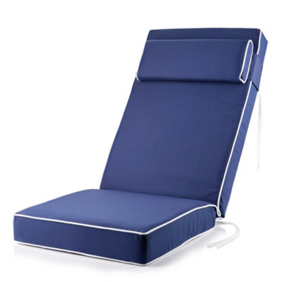 Alfresia Replacement Navy Blue Garden Recliner Chair Cushion With Luxury Thick Foam Filling from B&Q