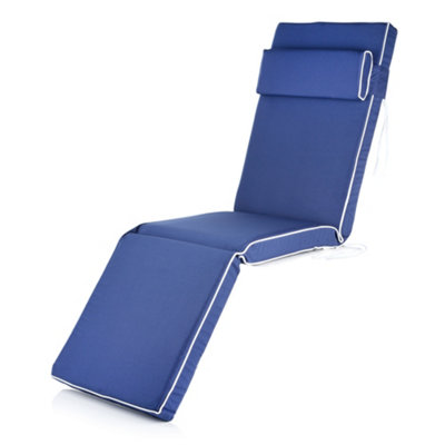 Alfresia Blue Steamer Deck Chair Garden Cushion With Luxury Thick Foam Filling from B&Q