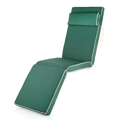 Alfresia Green Steamer Deck Chair Garden Cushion With Luxury Thick Foam Filling from B&Q