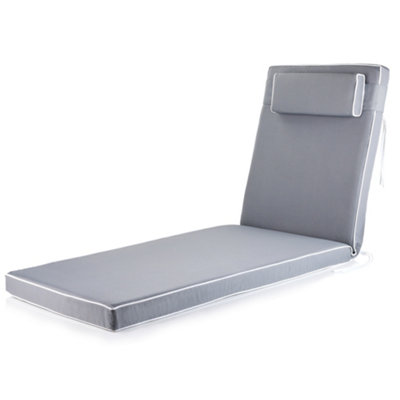 Alfresia Grey Sun Lounger Replacement Garden Cushion With Luxury Thick Foam Filling from B&Q
