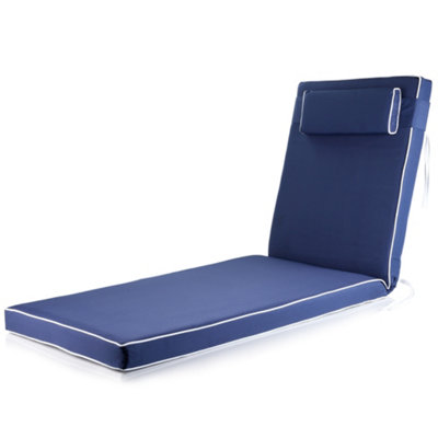 Alfresia Blue Sun Lounger Replacement Garden Cushion With Luxury Thick Foam Filling from B&Q