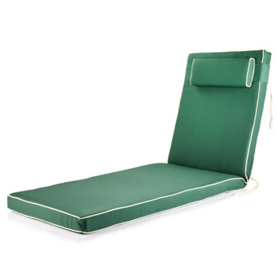 Alfresia Green Sun Lounger Replacement Garden Cushion With Luxury Thick Foam Filling from B&Q