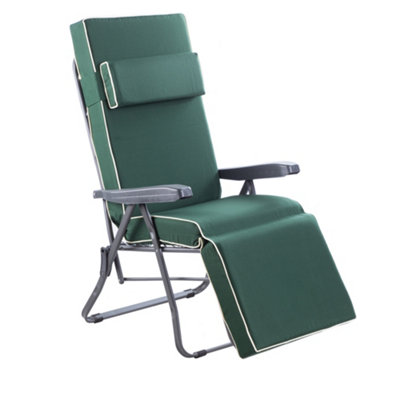Alfresia Relaxer Chair With Green With Luxury Thick Foam FillingCharcoal Frame from B&Q