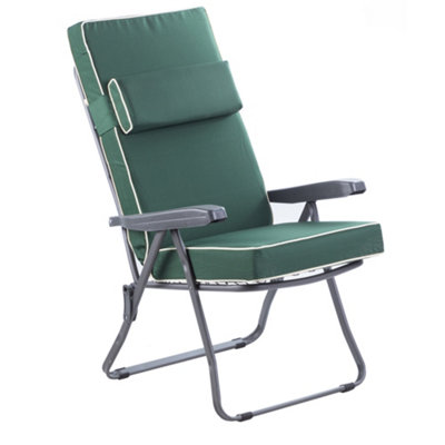 Alfresia Recliner Garden ChairCharcoal FrameGreen With Luxury Thick Foam Filling from B&Q