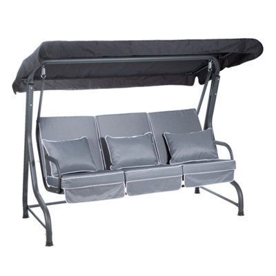Alfresia Roma Swing Seat With Grey Luxury Cushions from B&Q
