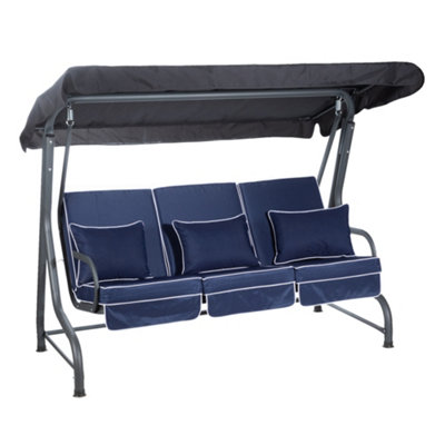 Alfresia Roma Swing Seat With Navy Blue Luxury Cushions from B&Q