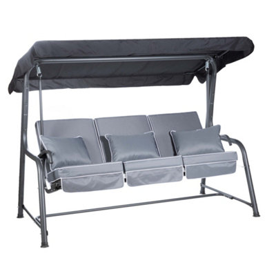 Alfresia Turin Reclining Swing Seat With Grey Luxury Cushions from B&Q