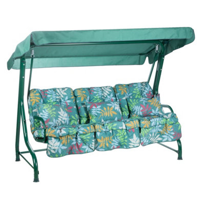 Alfresia Roma Swing Seat With Alexandra Green Leaf Classic Cushions from B&Q