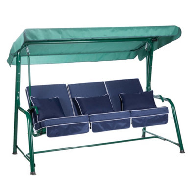 Alfresia Turin Reclining Swing Seat With Navy Blue Luxury Cushions from B&Q