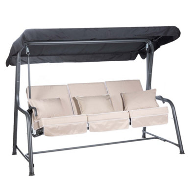 Alfresia Turin Reclining Swing Seat With Taupe Luxury Cushions from B&Q