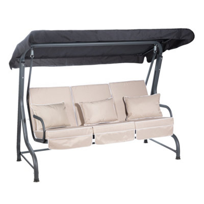 Alfresia Roma Swing Seat With Taupe Luxury Cushions from B&Q