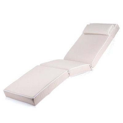 Alfresia Replacement Taupe Sun Lounger Chair Garden Cushion With Luxury Thick Foam Filling from B&Q