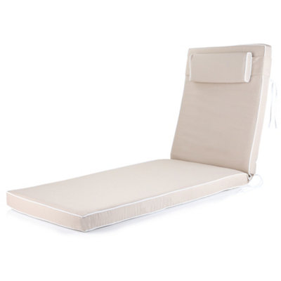 Alfresia Taupe Garden Sun Lounger Cushion With Luxury Thick Foam Filling from B&Q