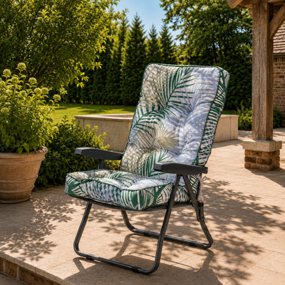 Alfresia Charcoal Recliner Chair With Classic Bamboo Leaf Cushion from B&Q
