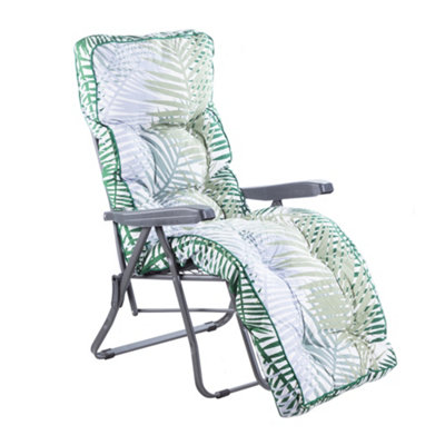 Alfresia Garden Relaxer ChairCharcoal FrameBamboo Leaf Classic Cushion from B&Q