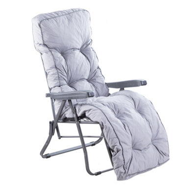 Alfresia Garden Relaxer ChairCharcoal FrameGrey Classic Cushion from B&Q