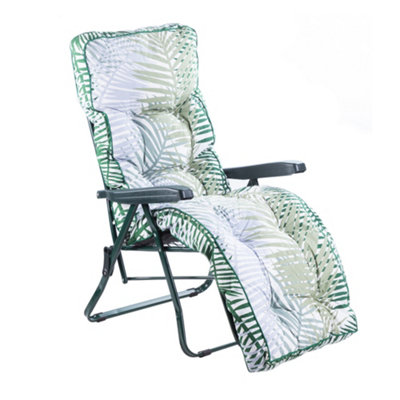 Alfresia Garden Relaxer ChairGreen FrameBamboo Leaf Classic Cushion from B&Q