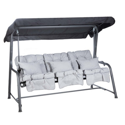 Alfresia Roma Swing Seat With Grey Classic Cushions from B&Q