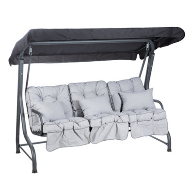 Alfresia Turin Reclining Swing Seat With Grey Classic Cushions from B&Q