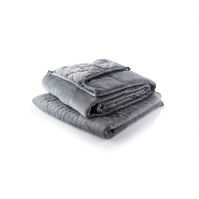 Alfresia Grey Minky Luxury Weighted Blanket, Single, B&Q