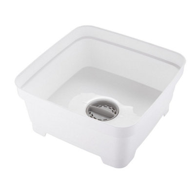 Minky Washing Up Bowl With Plug & Strainer White from B&Q