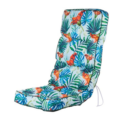 Alfresia Blue Tropical Replacement Polyester Classic Recliner Cushion from B&Q