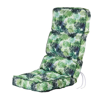 Alfresia Green Palm Replacement Garden Recliner Chair Polyester Cushion from B&Q
