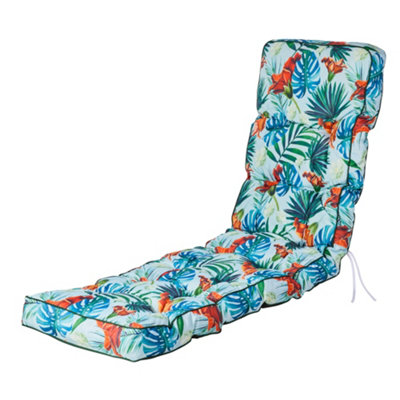 Alfresia Replacement  Blue Tropical Classic Sun Lounger Garden Cushion from B&Q