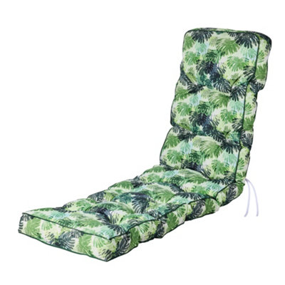 Alfresia Replacement Green Palm Classic Sun Lounger Garden Cushion from B&Q