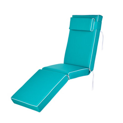 Alfresia Replacement Teal Sun Lounger Chair Garden Cushion With Luxury Thick Foam Filling from B&Q