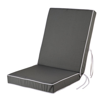 Alfresia Replacement Charcoal Dining Chair Cushion With Luxury Foam Filling from B&Q