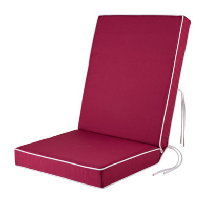 Alfresia Replacement Wine Red Dining Chair Cushion With Luxury Foam Filling from B&Q
