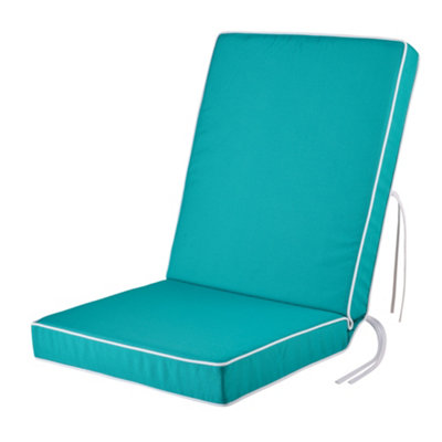 Alfresia Replacement Teal Dining Chair Cushion With Luxury Foam Filling from B&Q
