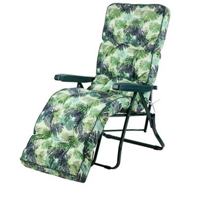 Alfresia Green Relaxer Frame With Green Palm Cushion from B&Q