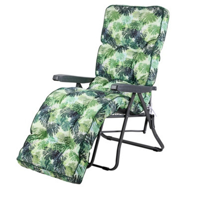 Alfresia Charcoal Relaxer With Green Palm Cushion from B&Q