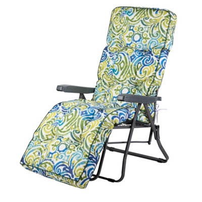 Alfresia Charcoal Relaxer With Blue Green Multi Cushion from B&Q
