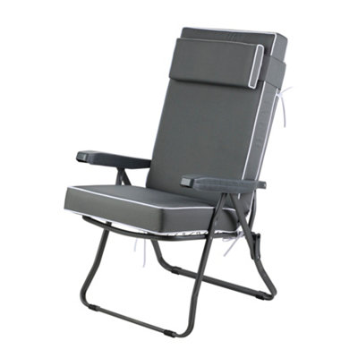 Alfresia Recliner Charcoal Chair With Charcoal Luxury Cushion from B&Q