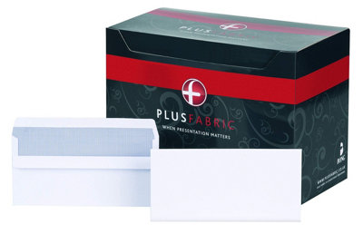 Pr Fabrics Plus Fabric Dl Prestige White 120Gsm Self Seal Wallet Box Of 500 Envelopes from B&Q