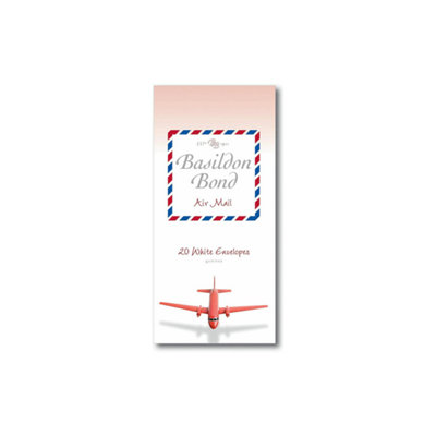 Accessotech 20 Pack White Gummed Airmail Envelopes Basildon Bond A4 Folded High Quality 70Gsm Paper from B&Q