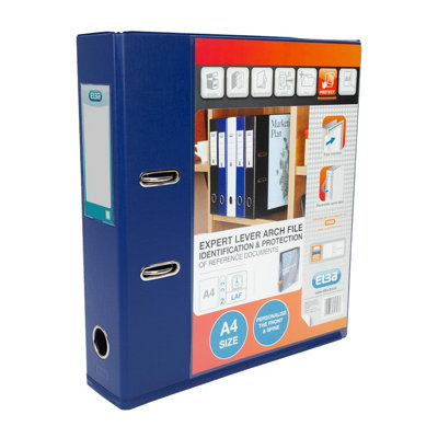 Elba A4 Lever Arch File70mm SpinePresentation Folder With Customisable CoverPortraitBlue (Single) from B&Q