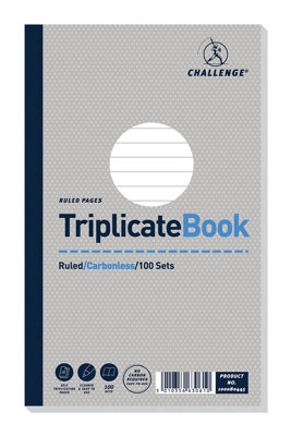 Challenge Carbonless Triplicate Book 100 Sets 210x130mm Pack of 5 - Image 6