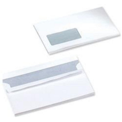 Fivestar 5 Star Envelopes Wallet Press Seal Window 80Gsm White Dl Pack Of 1000 from B&Q
