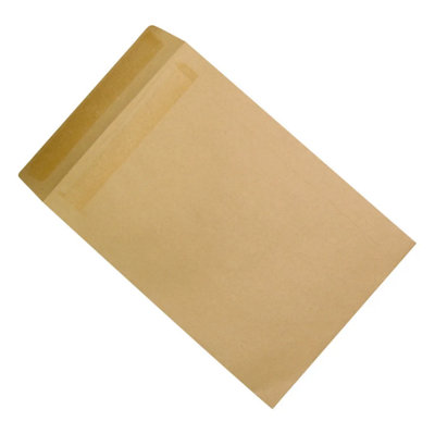 Fivestar 5 Star Envelopes Mediumweight Pocket Press Seal 90Gsm Manilla C4 Pack Of 250 from B&Q