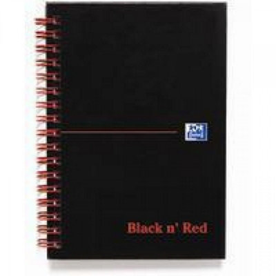 Blackcolors Black N Red Book Wirebound 90Gsm Ruled And Perforated 140 Pages A6 Ref D67011 Pack Of 5 from B&Q