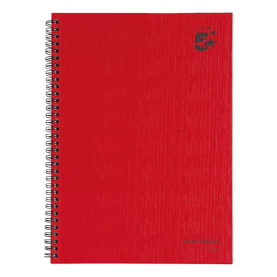 Fivestar 5 Star Office Manuscript Book Wirebound Ruled 160 Pages A4 (Pack 5)Red from B&Q