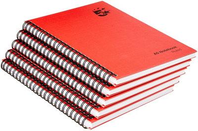 Fivestar 5 Star Manuscript Book Wirebound 70Gsm Ruled 160 Pages A5 Pack Of 5Red from B&Q